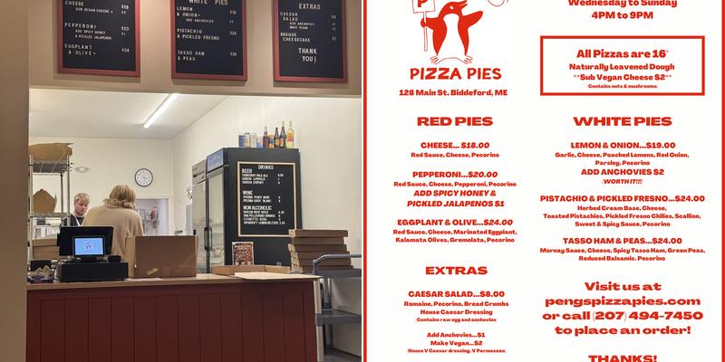 Peng's Pizza Pies Menu