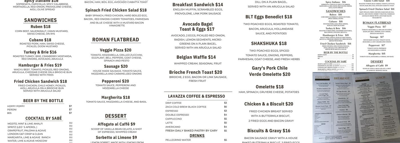 Leo's Cafe Menu