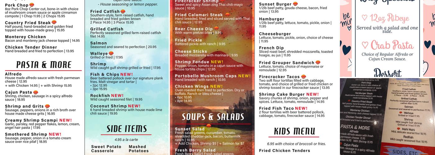 Sunset Grill Menu