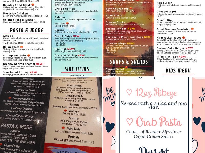 Sunset Grill Menu