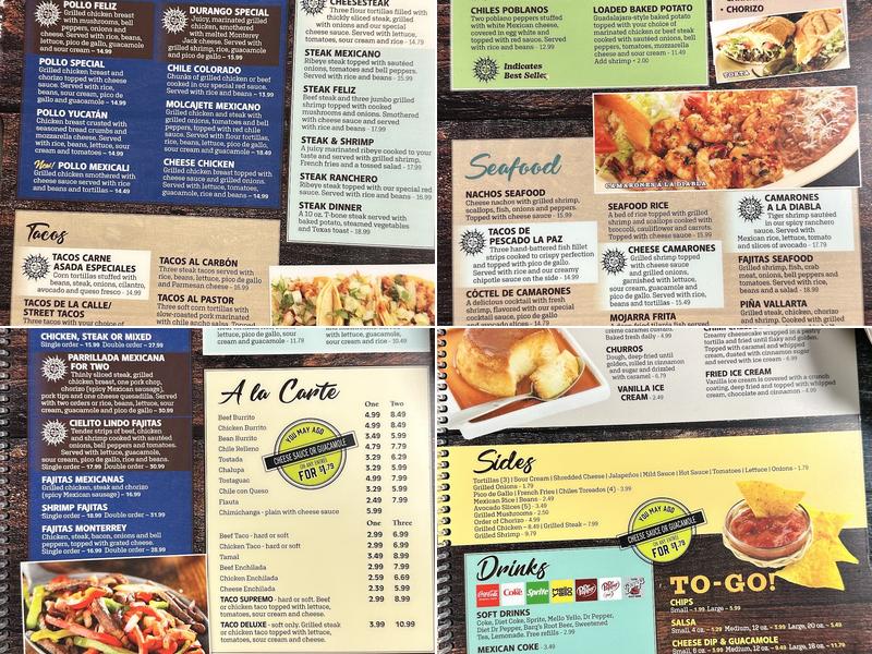 Cielito lindo Menu