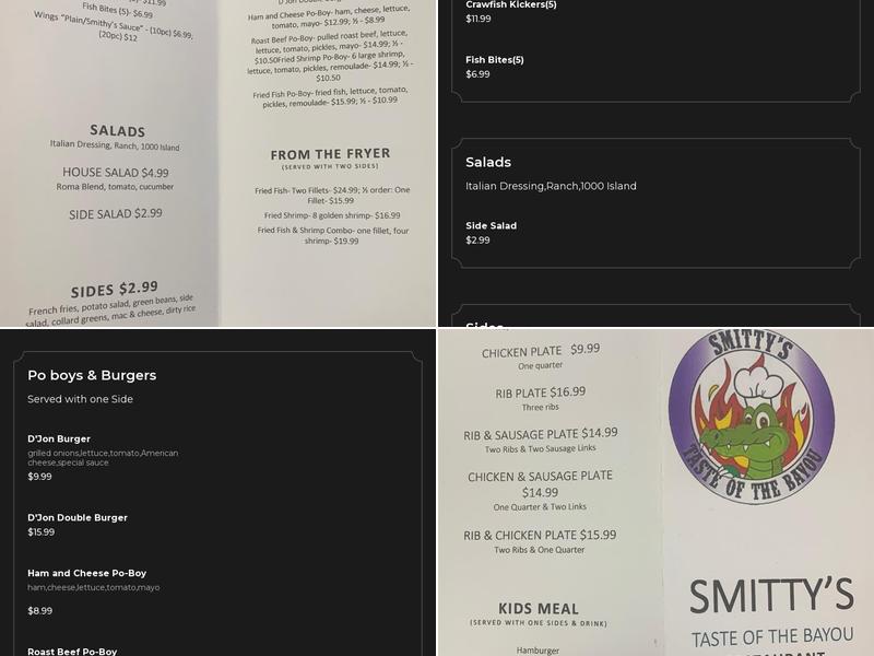 Smitty's Taste of the Bayou Menu