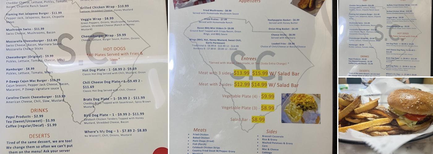 Scurry’s Cafe Menu
