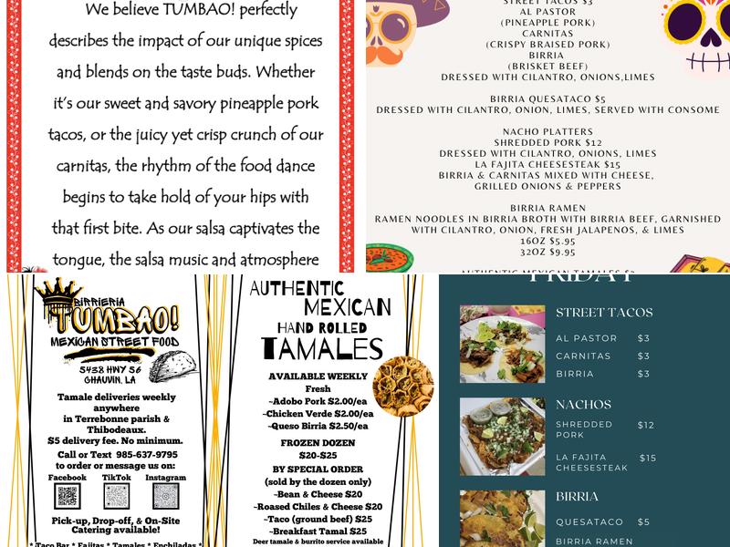 TUMBAO! Birrieria & Mexican Street Food Catering Menu