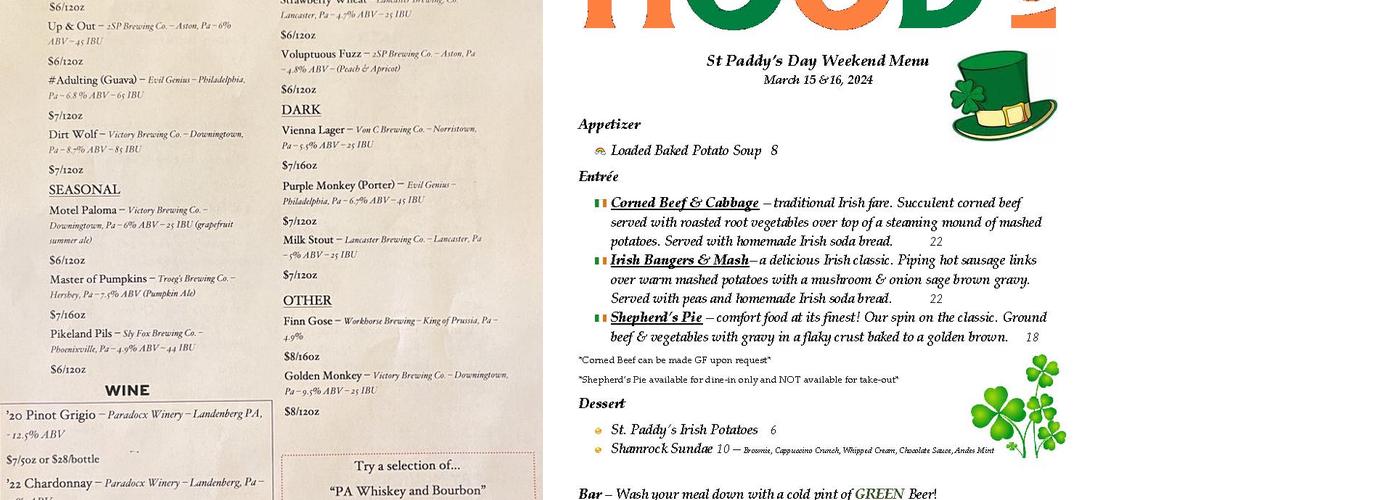 Old Stone Cider at Hood's BBQ Menu