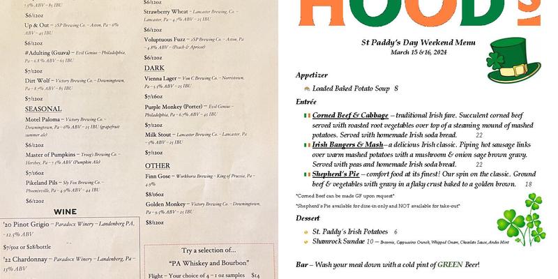 Old Stone Cider at Hood's BBQ Menu