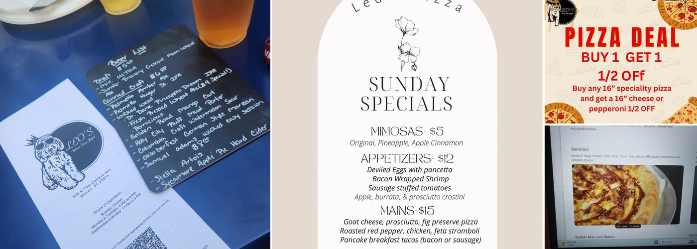 Leo's Pizza, Marion Menu