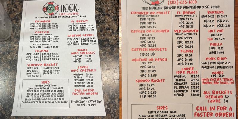 J hook Menu