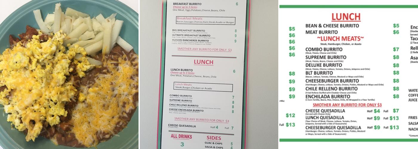 Burrito Express Menu