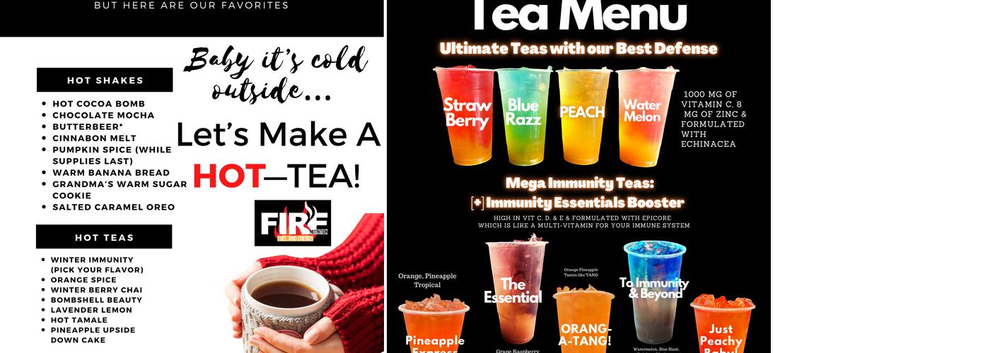 Fire Nutrition Menu