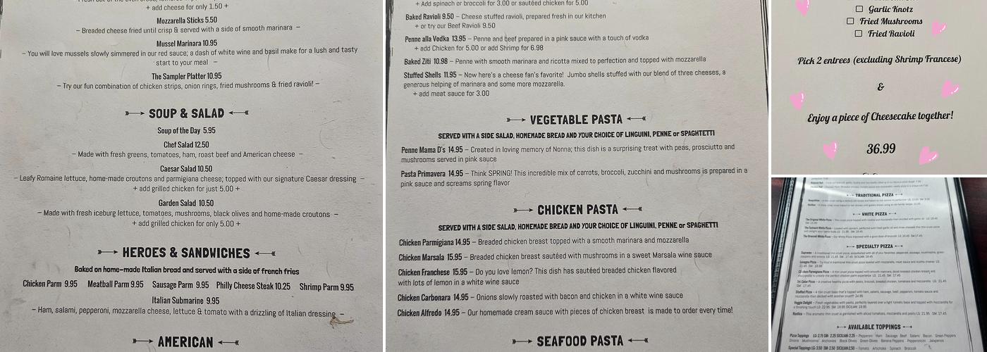 Mama D's Menu