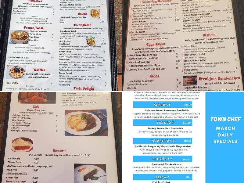 Town Chef Menu