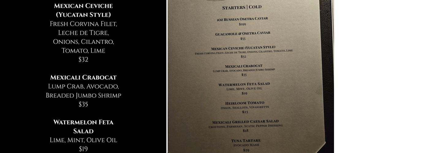 Casa Matilda Steakhouse Menu