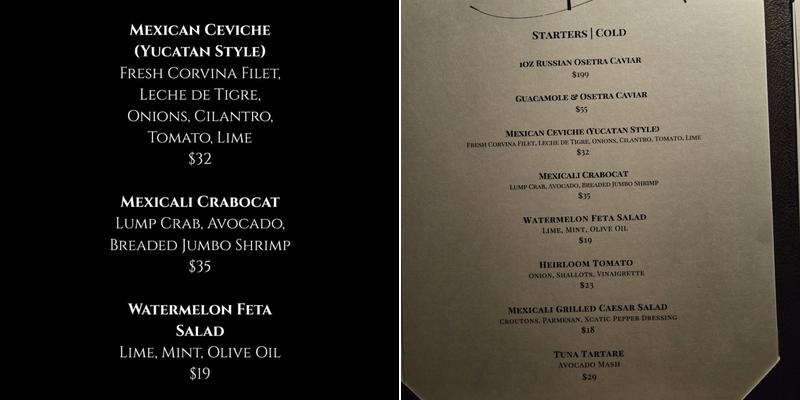 Casa Matilda Steakhouse Menu
