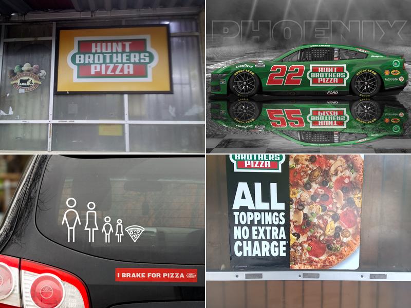 Inside Mosley grocery store Hunts pizza restaurant part owner of Hunts Pizza