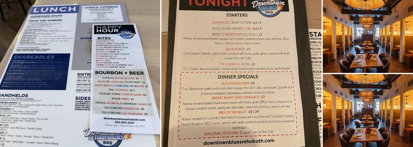 Downtown Bethany Blues Menu