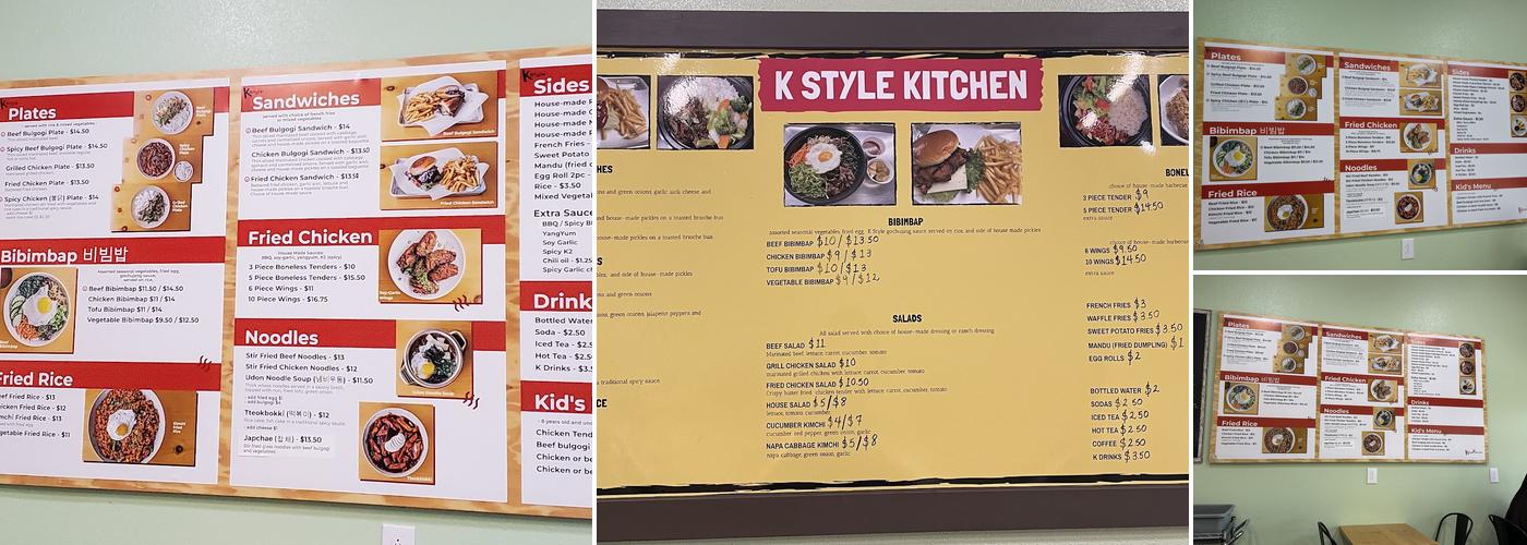K Style Kitchen Menu
