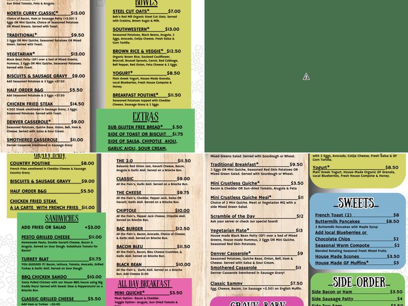 Cafe 2.0 Menu