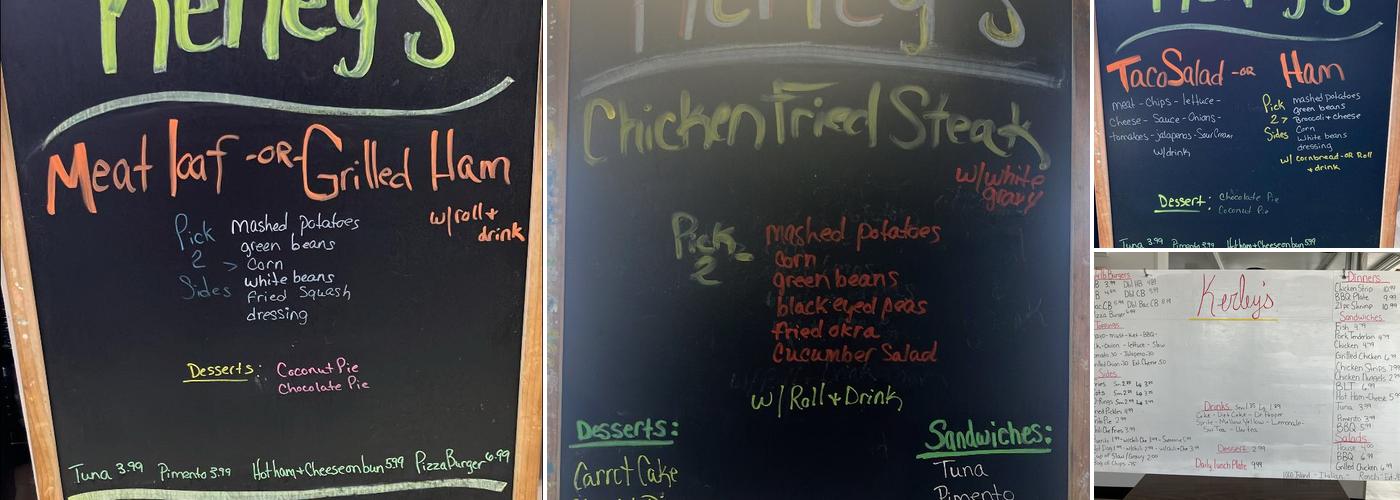 Kerleys Menu