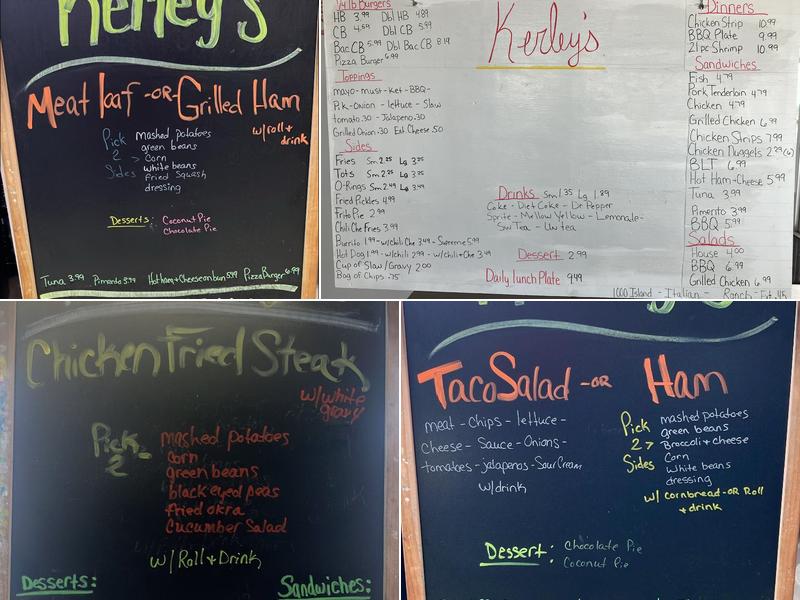Kerleys Menu