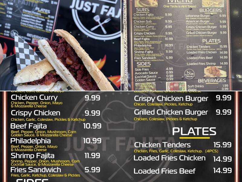 Just Fajita Menu