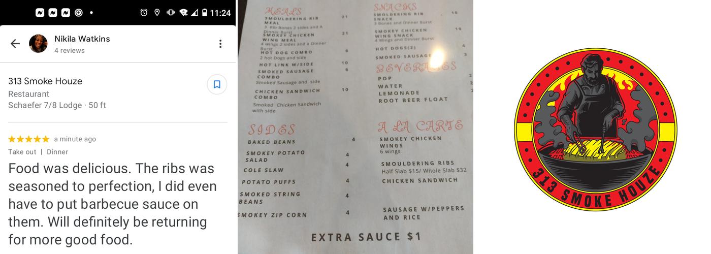 313 Smoke Houze Menu