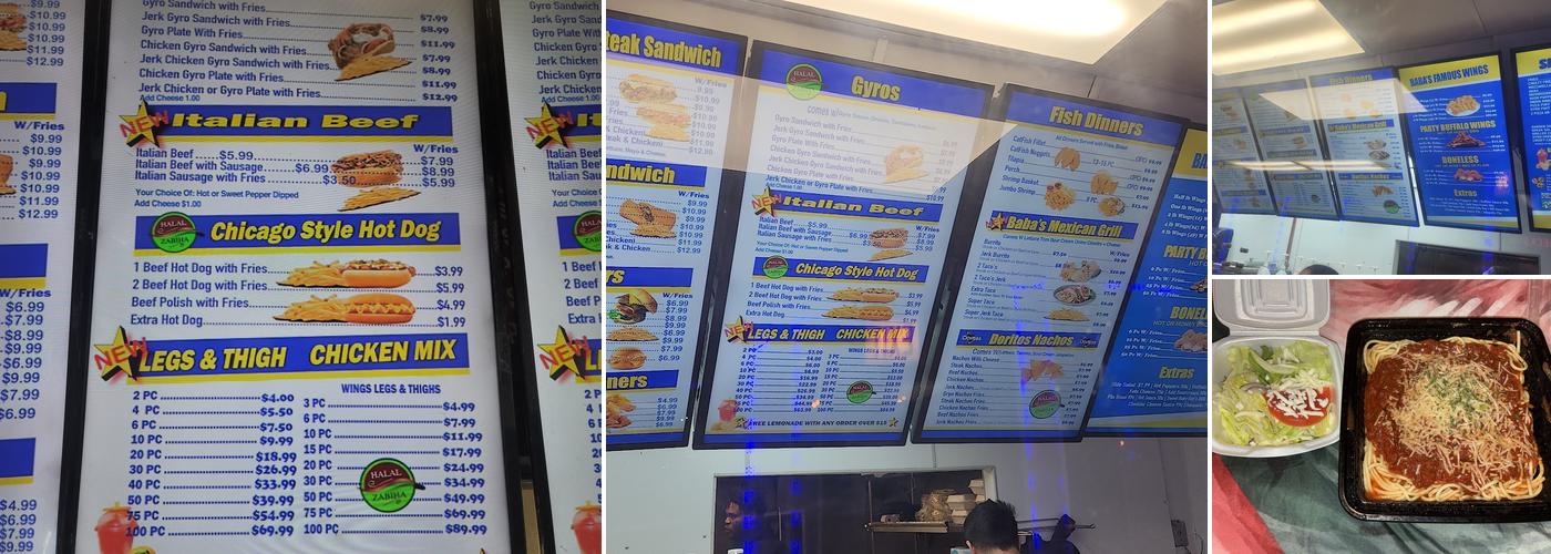 Baba's Famous Steak & Lemonade Menu