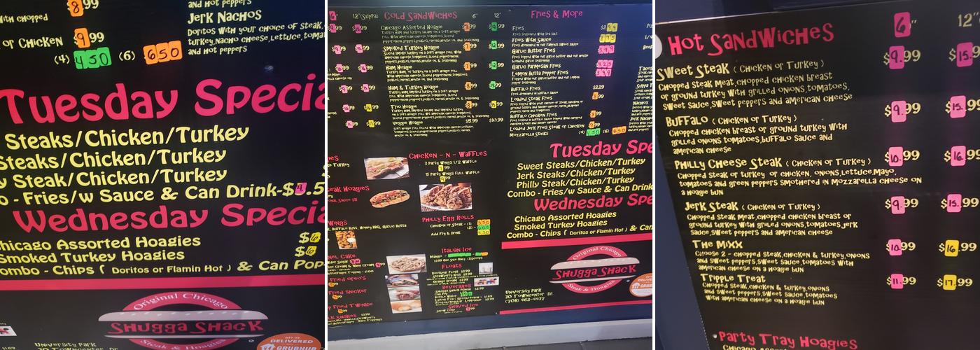 Shugga Shack Glenwood Menu