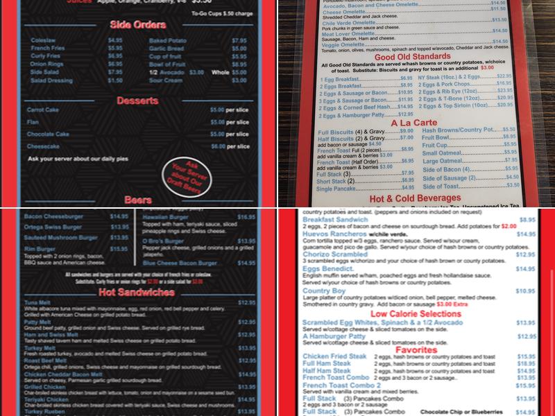 Osorio Brother's Pizza Menu