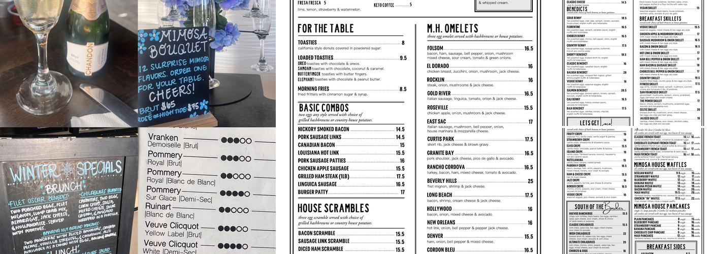 Mimosa House Menu