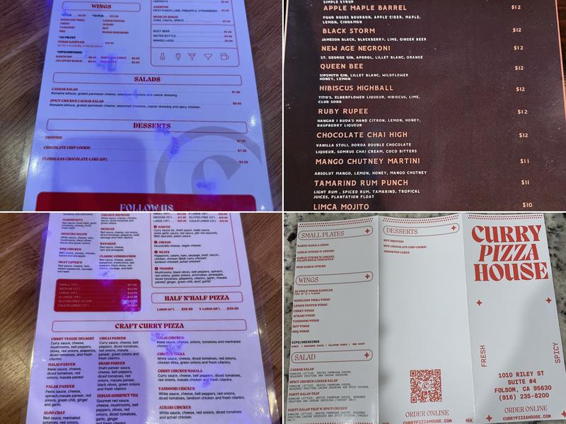 Curry Pizza House Folsom Menu