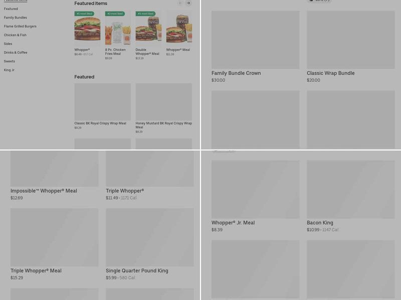 Burger King Menu