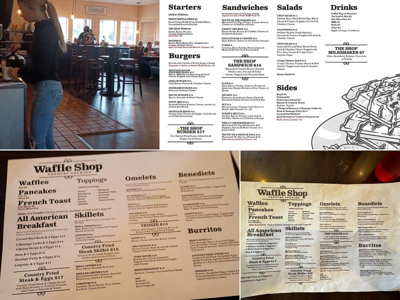 Waffle Shop Menu