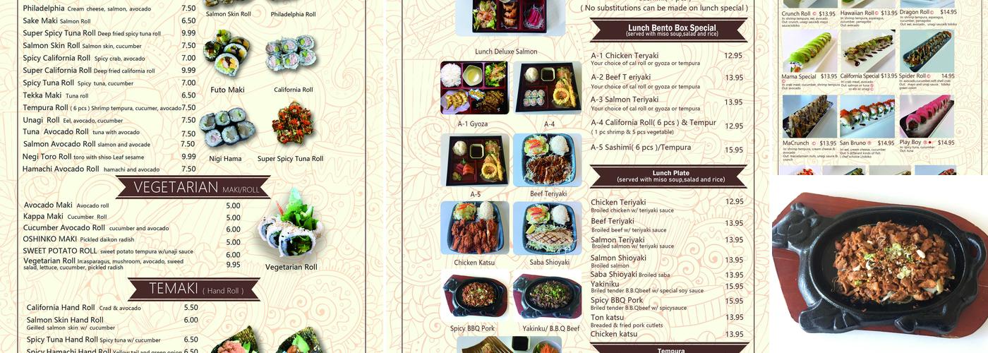 Chacho Sushi Menu