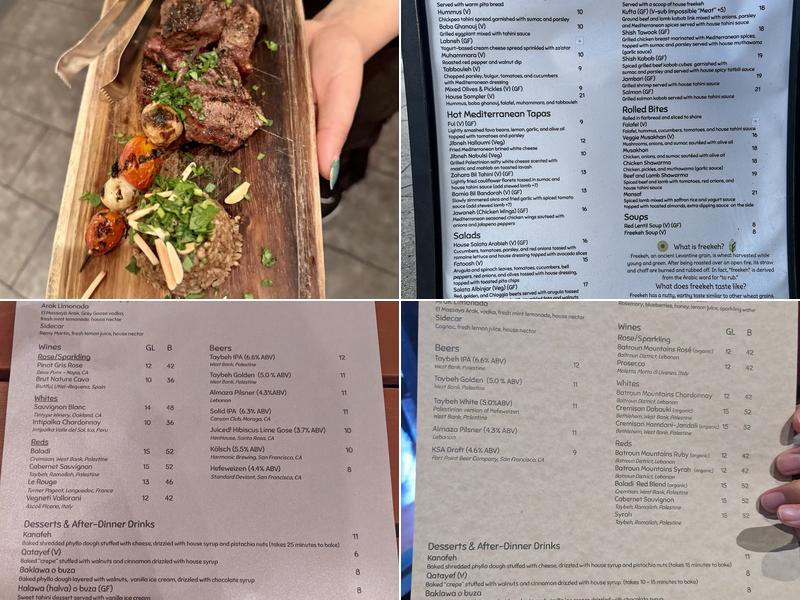Freekeh Menu