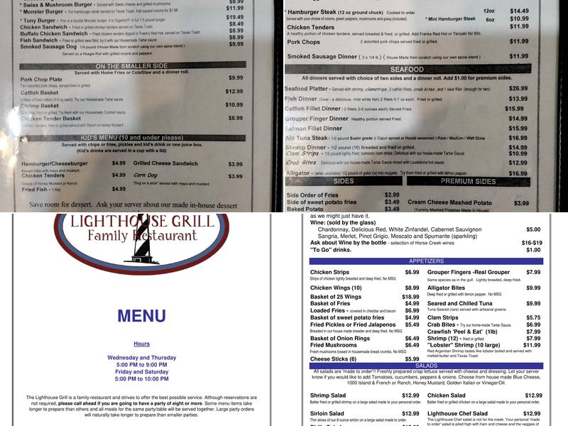 Lighthouse Grill Menu