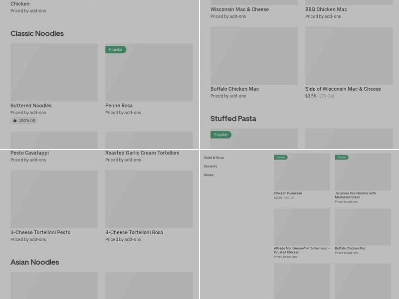 Noodles and Company Menu