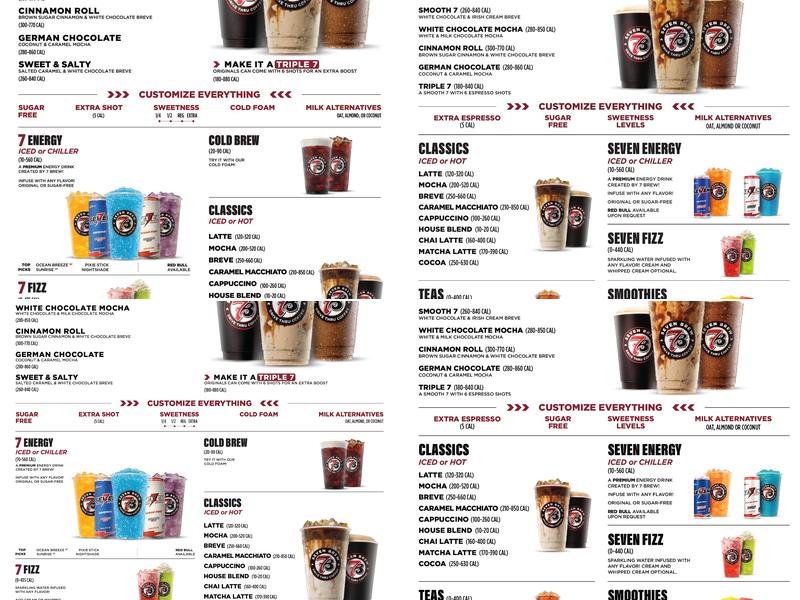 7 Brew Coffee Menu