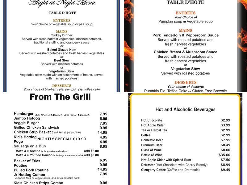 Willard's Hotel Menu