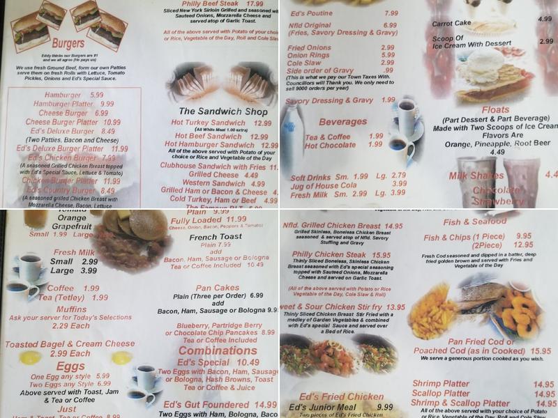 eddies restaurant Menu