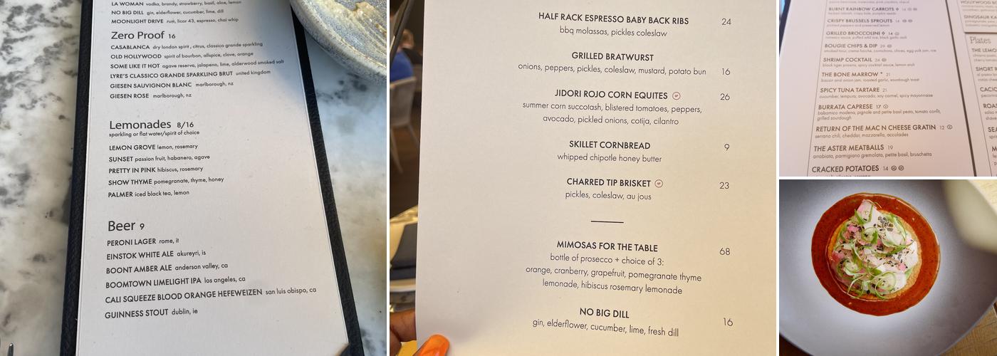 Lemon Grove Menu