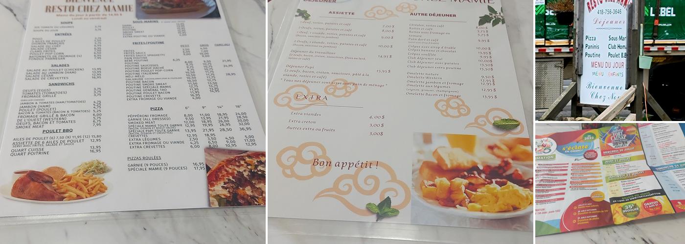 Resto Chez Mamie Menu