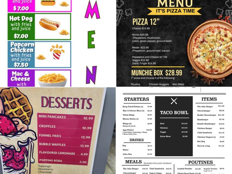 Sofia's Eats & Treats Menu