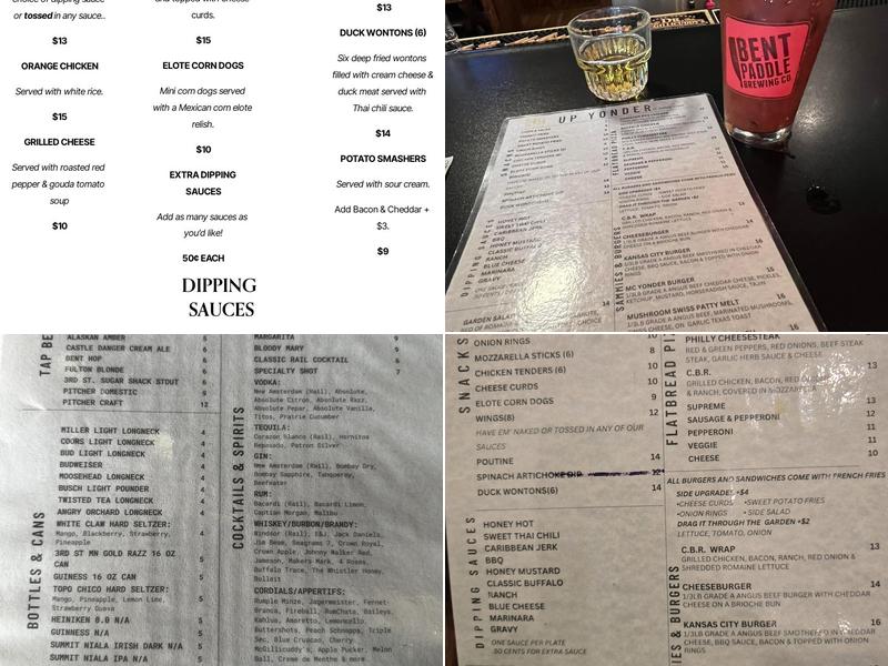 Up Yonder Menu
