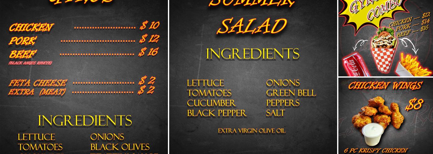 LA Gyros Menu