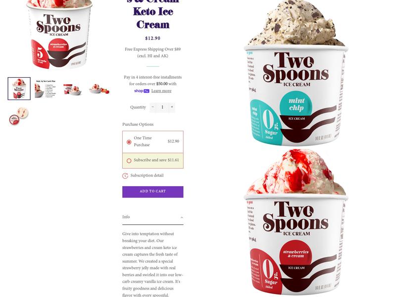 Two Spoons Creamery Menu
