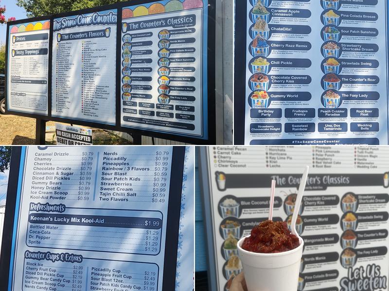 The Snow Cone Counter Menu