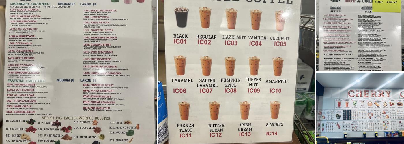 Cherry Cafe 🍒 🍒 🍒 🍒 🍒 Menu