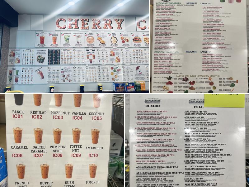 Cherry Cafe 🍒 🍒 🍒 🍒 🍒 Menu