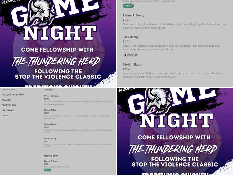 Traditions chicken Menu